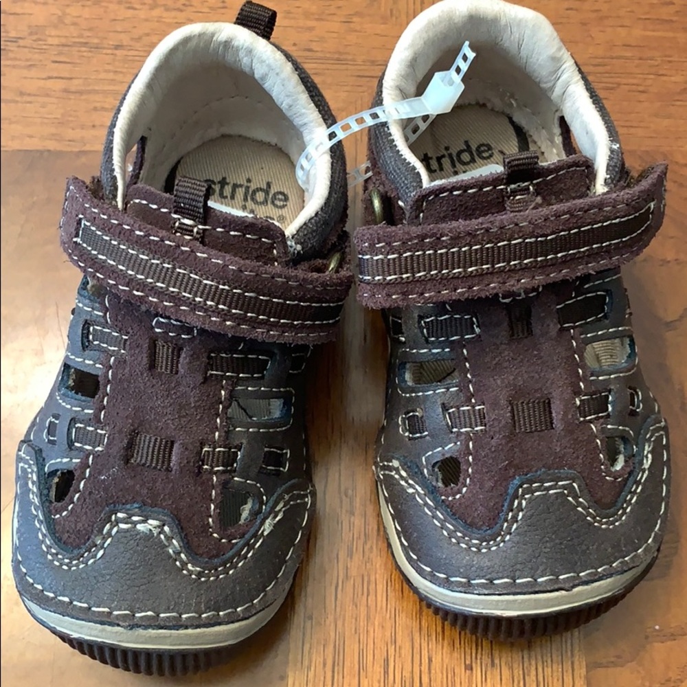 Stride Rite Brown Suede & Leather Toddler Sandals